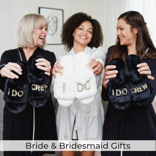 Dearfoams Bride and Bridesmaid I Do Crew Slippers