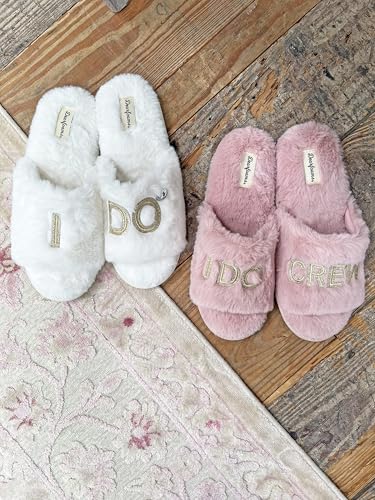 Dearfoams Bride and Bridesmaid I Do Crew Slippers