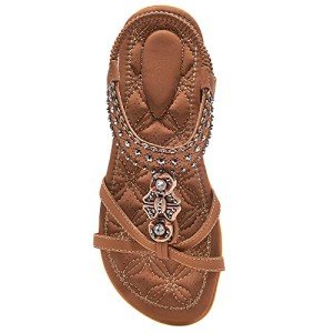 Alicegana Women's Comfy Beach Sandals with Jewels