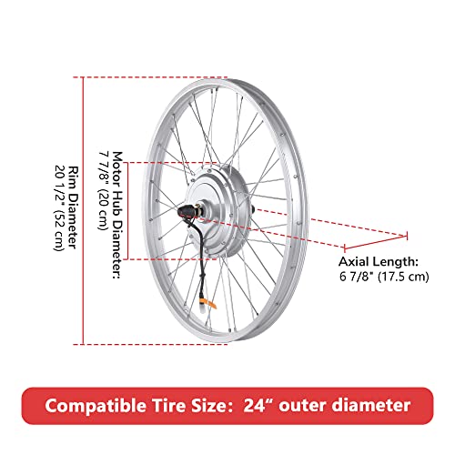 AW 24" Electric Front Wheel E-Bike Conversion Kit
