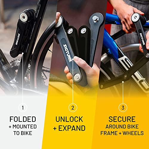 SIGTUNA Foldable Bike Lock - Heavy-Duty Steel - Anti-Scratch