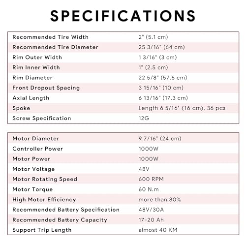 AW E-Bike Conversion Kit - 48V 1000W - 26