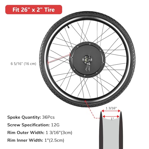 AW E-Bike Conversion Kit - 48V 1000W - 26