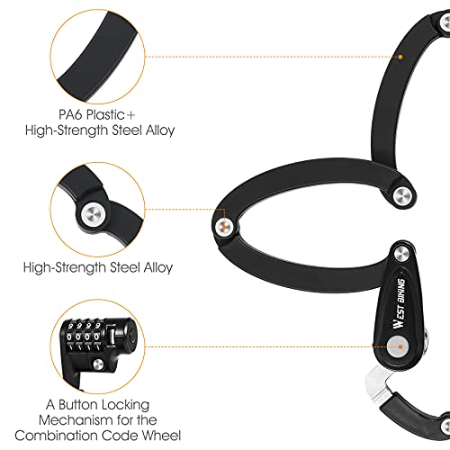 Foldable Lock: 4-Digit Combo, Security Level 6