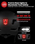 ILM LED Rechargeable Bike Helmet for Men/Women (Matte Black, L/XL)