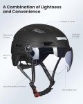 ILM LED Rechargeable Bike Helmet for Men/Women (Matte Black, L/XL)