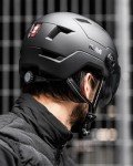 ILM LED Rechargeable Bike Helmet for Men/Women (Matte Black, L/XL)