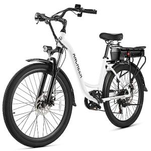 ANCHEER 48V Electric Commuter Bike, 26" Cruiser