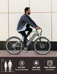 Powerful 1000W Electric Bike for Adults, Light Grey
