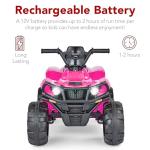Kids Electric ATV Ride-On with Bluetooth, Hot Pink