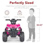 Kids Electric ATV Ride-On with Bluetooth, Hot Pink