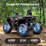 Hikiddo 24V Kids ATV 4 Wheeler - Blue