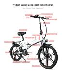 SAMEBIKE 20" Folding Electric Bike with Removable Battery