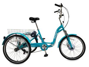 Folding Electric Tricycle with 6 Gears and Battery