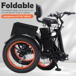 KAKIGO Folding Electric Trike for Adults, 90KM Range