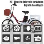 Adult Electric Trike with Basket and 20" Wheels