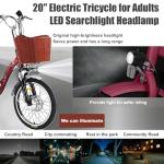 Adult Electric Trike with Basket and 20" Wheels