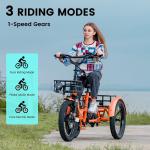 Mooncool 20x3 Fat Tire Folding Electric Trike