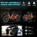 MOONCOOL 20" Folding Electric Trike with Fat Tires