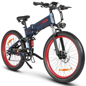 SAMEBIKE Folding Electric Mountain Bike with 120km Range
