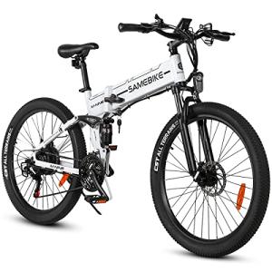 SAMEBIKE Folding Mountain Electric Bike with Battery