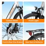 URLIFE 26" Electric Mountain Bike with Removable Battery