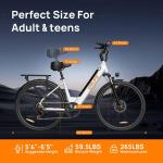 URLIFE 26" Electric Mountain Bike with Removable Battery