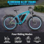 JESRIDER 26" Fat Tire Electric Bike with Phone Holder