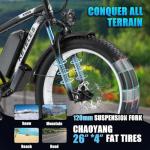 JESRIDER 26" Fat Tire Electric Bike with Phone Holder
