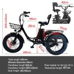 20" Electric 3-Wheel Snow Tricycle for Adults