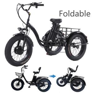20" Foldable Electric Snow Tricycle with Fat Tires