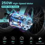 MOONCOOL 20" Folding Electric Tricycle for Adults