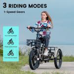 MOONCOOL Folding Electric Tricycle with Fat Tires