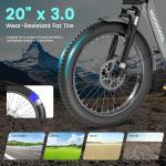 MOONCOOL Folding Electric Tricycle with Fat Tires