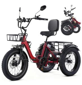 48V Electric Folding Tricycle with Fat Tires