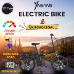 Yasyas 20” Folding Electric Bike, 250W Power