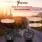 Yasyas 20” Folding Electric Bike, 250W Power