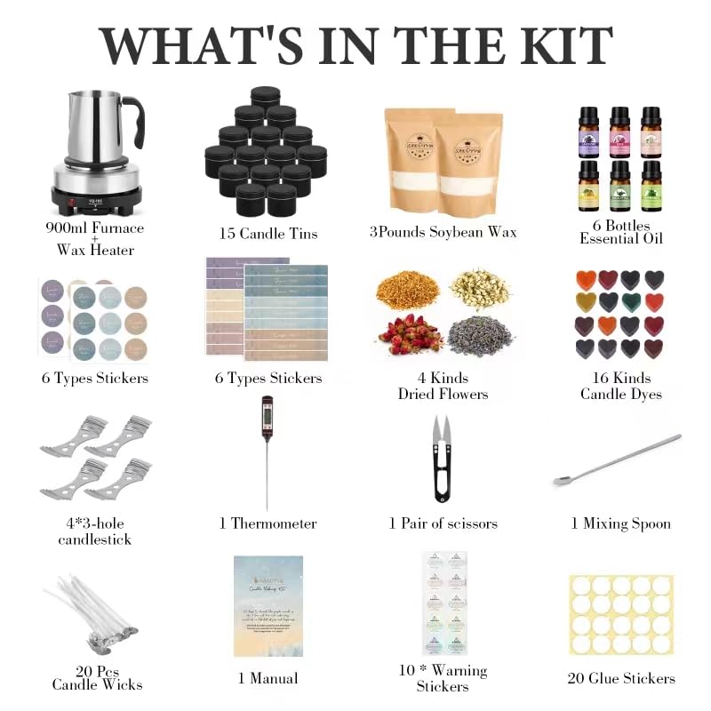 DIY Soy Candle Making Kit with Wax Melter