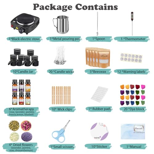 Candle Making Kit with Melter, Supplies, Scents, Dyes