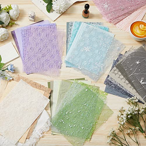 60 pcs A5 Scrapbook Textured Paper Sheets Variety