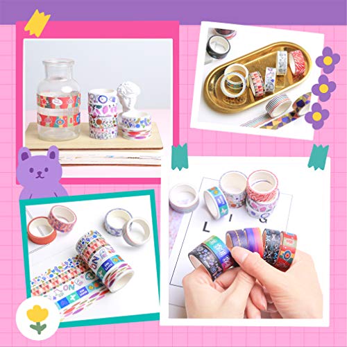 40 Rolls Washi Tape Set - Colorful DIY Crafting Tape