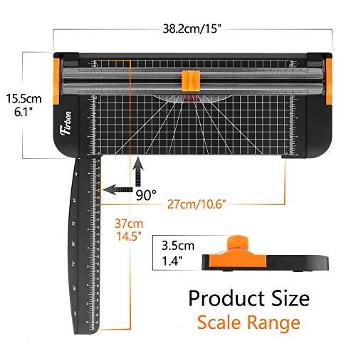 Firbon A4 Titanium Paper Cutter with Ruler - Black