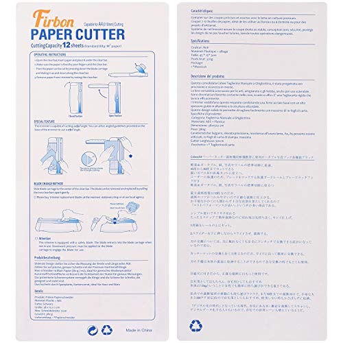 Firbon A4 Titanium Paper Cutter with Ruler - Black