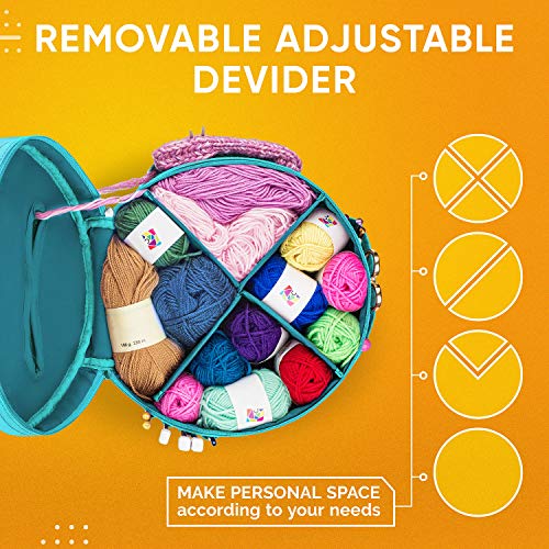 Durable Canvas Knitting Bag with Accessories Case