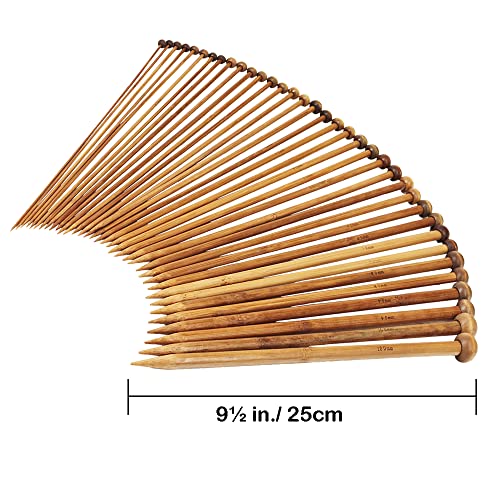 18 Pairs Bamboo Circular Knitting Needles Set, 36PCS Single Pointed