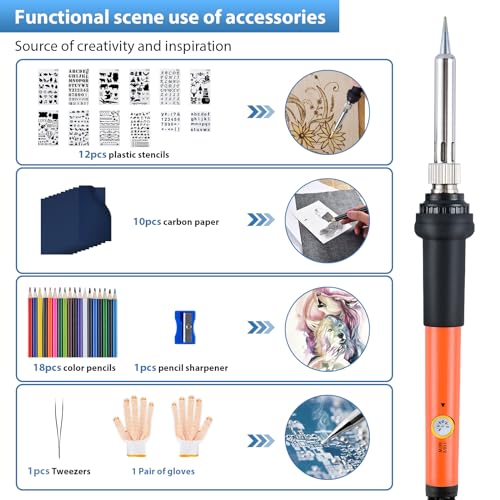 130pcs Wood Burning Pen Tool Set for Adults