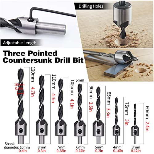 23pc Woodworking Chamfer Tool Set, Including Drill Bits