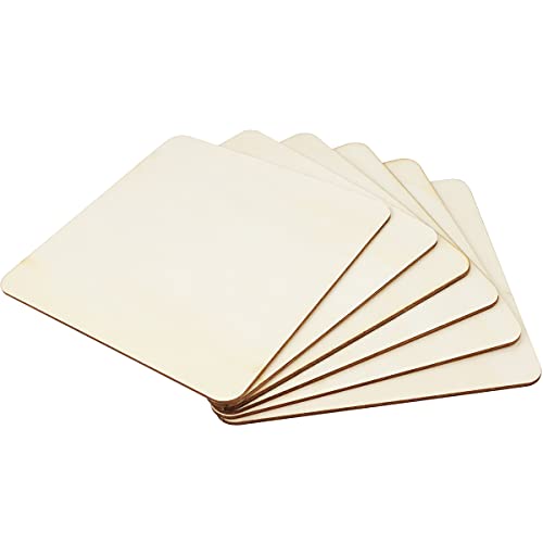 25Pcs 6x6 Unfinished Basswood Sheets for DIY Crafts