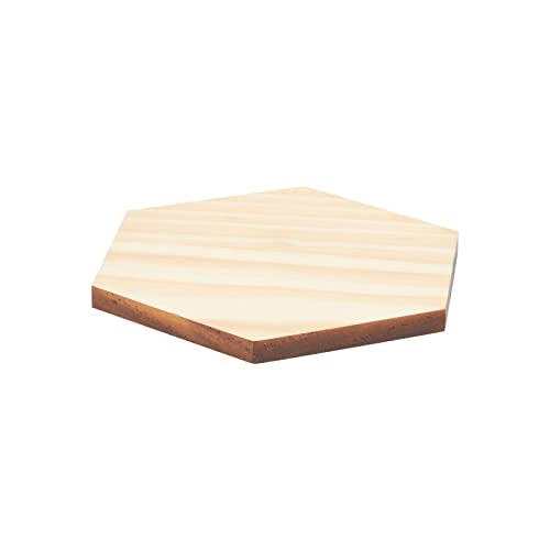 15 Pack Unfinished Wooden Hexagon Cutouts for DIY Crafts