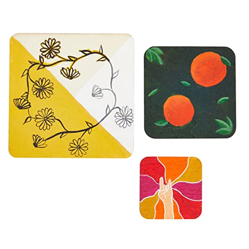 70 Unfinished Wood Squares for Crafts, Wood Burning